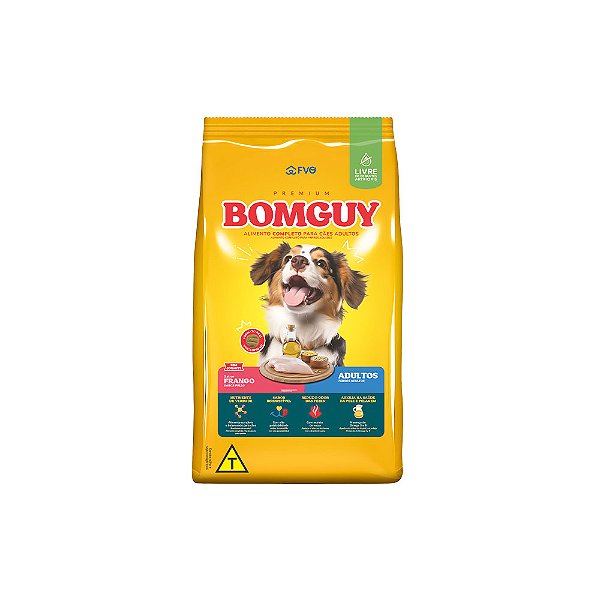 Raçao Bomguy Premium Caes Adulto Porte Medio E Grande Frango 15kg