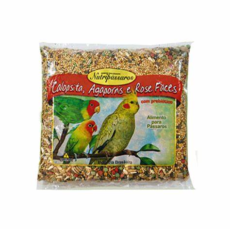 Raçao Calopsita, Agapornis E Rose Faces Nutripássaros 500g