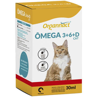 Suplemento Organnact Ômega 3+6+d Cat 30ml