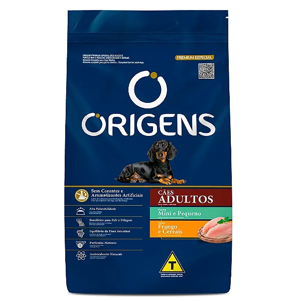 Ração Origens Cães Adultos Porte Mini E Pequeno Frango E Cereais 1kg
