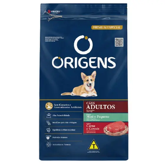 Ração Origens Cães Adultos Porte Mini E Pequeno Carne E Cereais 3kg