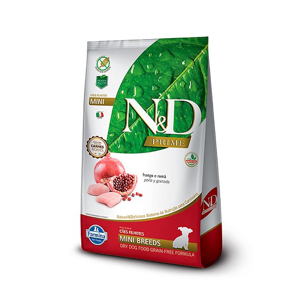 Ração Farmina N&amp;d Prime Cães Filhotes Raças Pequenas Frango E Romã 800g