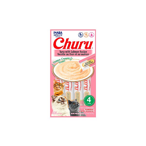 Purê Churu Atum E Salmão Para Gatos 56g