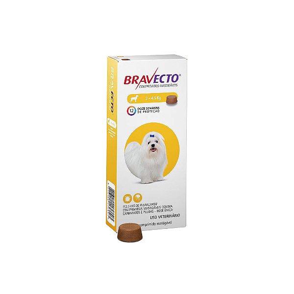 Antipulgas E Carrapatos Bravecto Msd Cães 2 Até 4,5 Kg