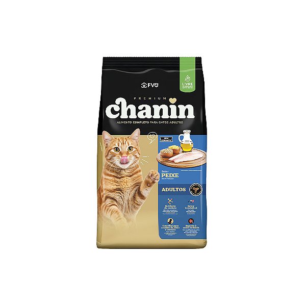 Raçao Chanin Gatos Adulto Peixe 25kg