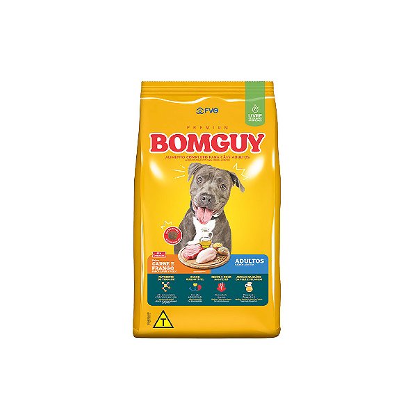Raçao Bomguy Premium Caes Adulto Carne E Frango 10kg