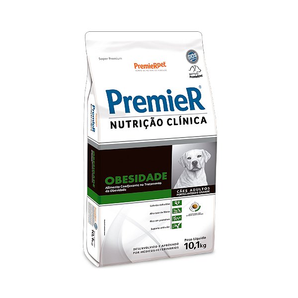 Raçao Premier Nutrição Clínica Obesidade Cães Adultos Raças Médias E Grandes 10,1 Kg