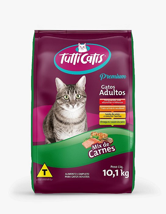 Ração Tutticatis Premium Gatos Adultos Mix Com Corantes 10kg