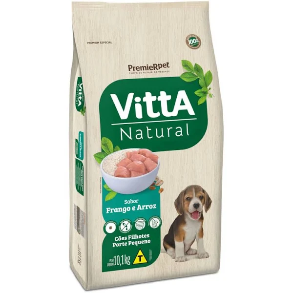 Raçao Premier Vitta Natural Cães Filhote Porte Pequeno Frango 10kg