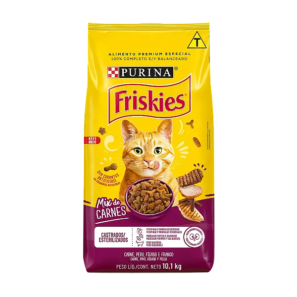 Ração Friskies Gatos Castrados Mix De Carne 10kg