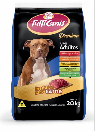 Ração Tutticanis Premium Cães Adulto Carne 20kg
