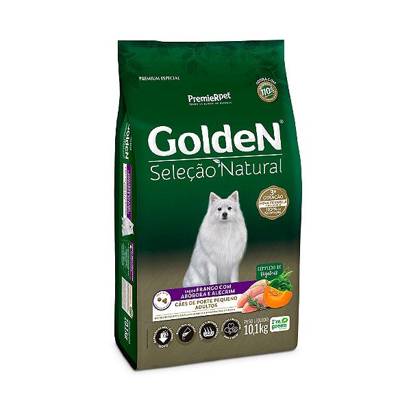Ração Golden Seleção Natural Cães Adultos Porte Pequeno Abobora  10 Kg