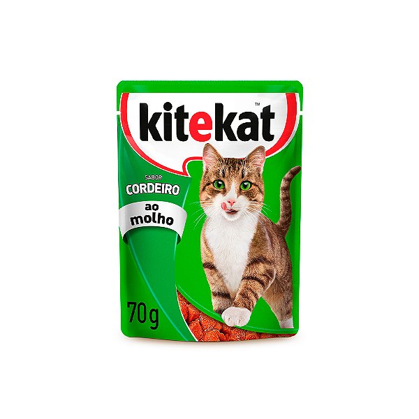 Raçao Umida Sache Kitekat Gatos Adultos Cordeiro Ao Molho 70g