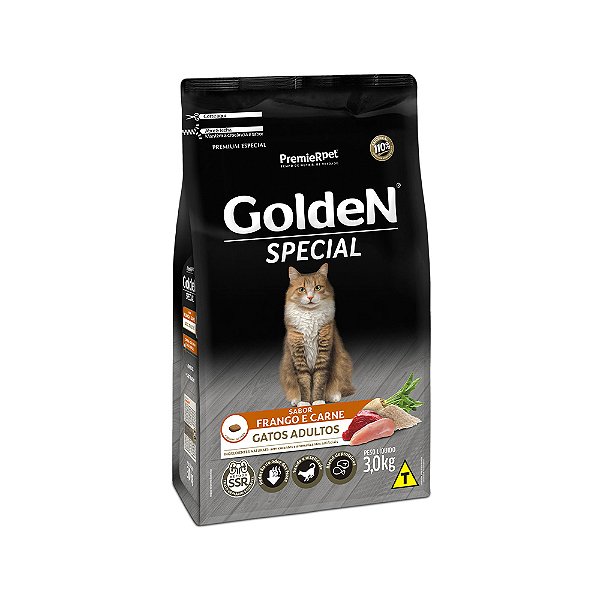 Ração Golden Special Gatos Adultos Frango E Carne 3kg