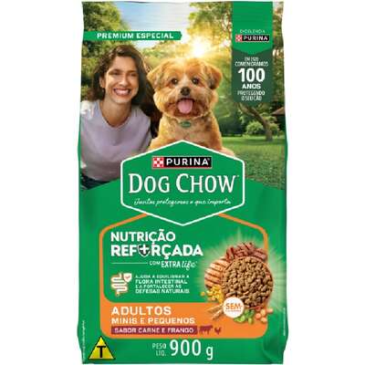 Ração Dog Chow Cães Adultos Raças Pequenas Carne, Frango E Arroz 900g