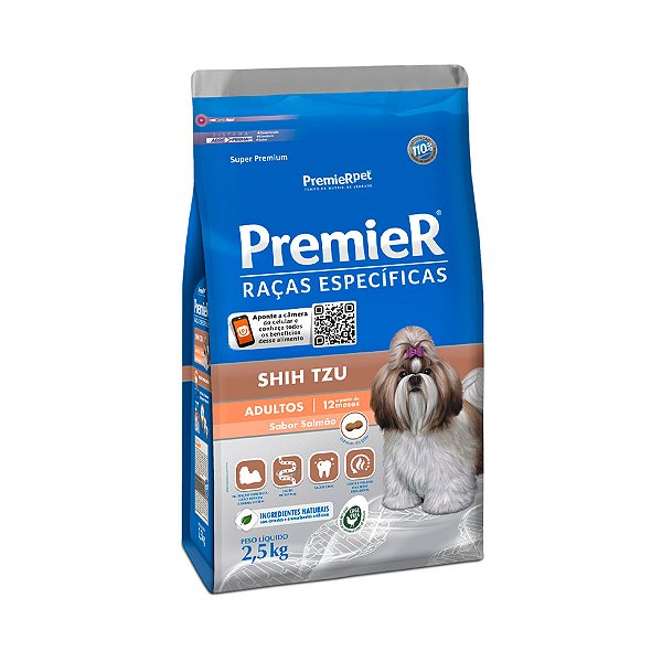 Raçao Premier Caes Adultos Racas Especificas Shih Tzu Salmao 2,5kg