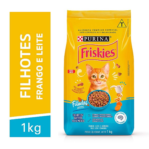 Raçao Friskies Gatos Filhotes Sabor Frango, Leite E Cenoura 1kg