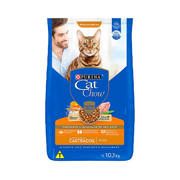Ração Cat Chow Gatos Castrados Peixe 10kg