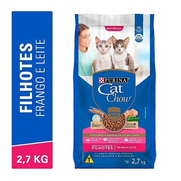 Ração Cat Chow Gatos Filhotes Frango E Leite 2,7kg