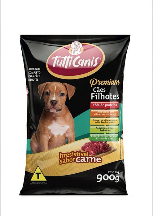 Ração Tutticanis Premium Cães Filhotes Carne 900g