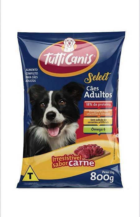 Ração Tutticanis Select Cães Adultos Carne 800g
