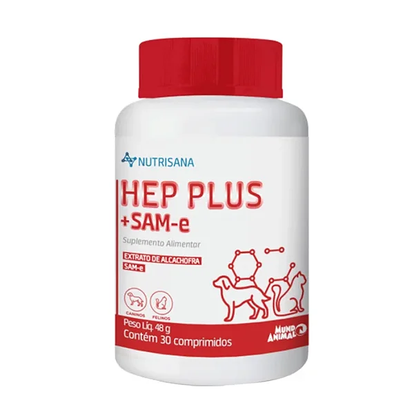 Suplemento Nutrisana Hep Plus + Sam-e Para Cães E Gatos 30 Comprimidos