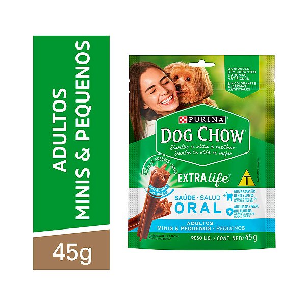 Petisco Purina Dog Chow Extra Life Saúde Oral Cães De Porte Mini E Pequeno 45g