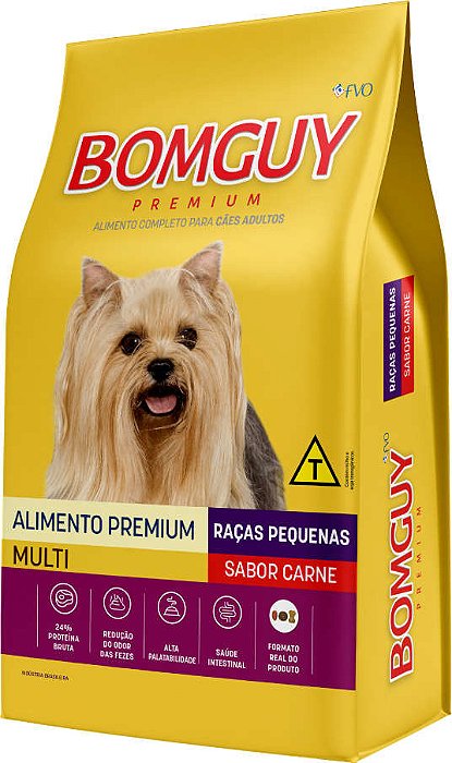 Raçao Bomguy Premium Caes Adulto Raças Pequenas Carne 1kg