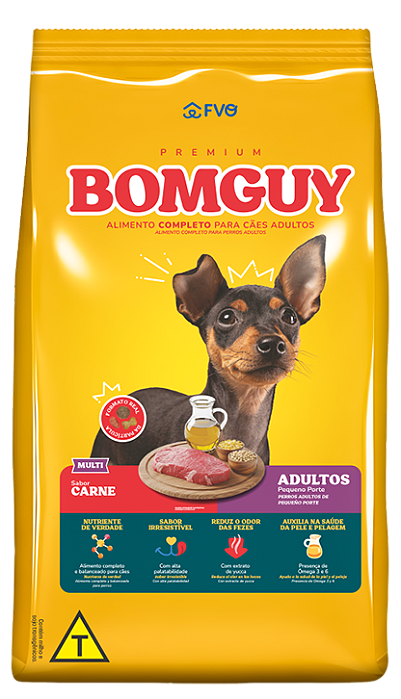 Raçao Bomguy Premium Caes Adulto Raças Pequenas Carne 1kg