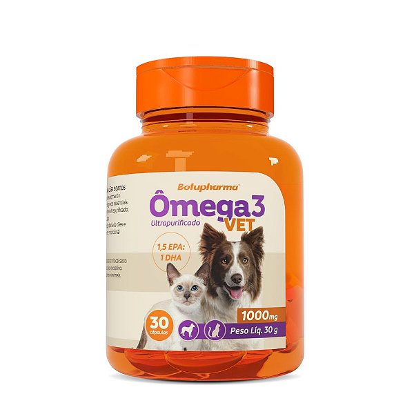 Suplemento Alimentar Botupharma Ômega Para Cães E Gatos 3 Vet 1000mg