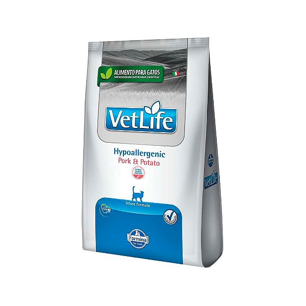 Ração Vet Life Hypoallergenic Pork E Potato Para Gatos 2kg