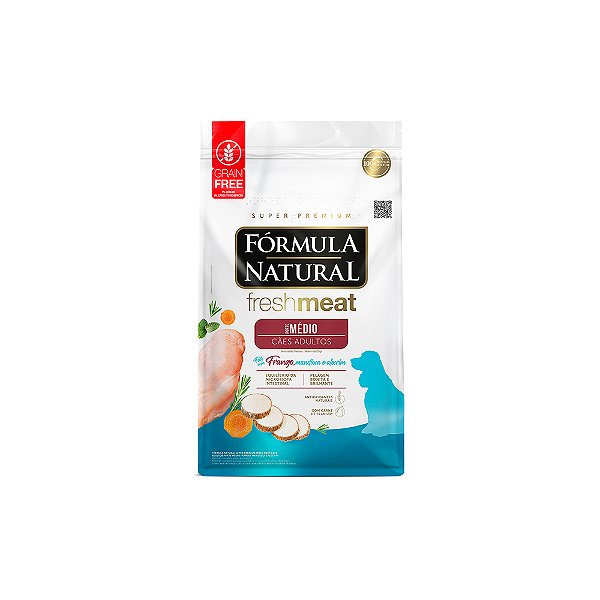 Ração Formula Natural Fresh Meat Cães Adultos Porte Medio Sabor Frango 12kg