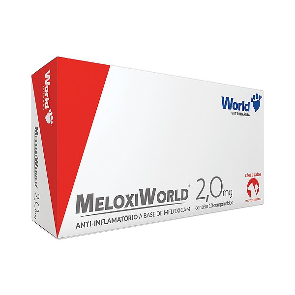 Anti-inflamatório Meloxiworld 2,0mg Para Gatos E Cães De 20kg