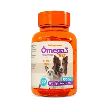 Suplemento Alimentar Botupharma Ômega Para Cães E Gatos 3 Vet 1000mg 60 Capsulas