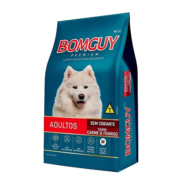 Raçao Bomguy Premium Caes Adulto Carne E Frango 2kg