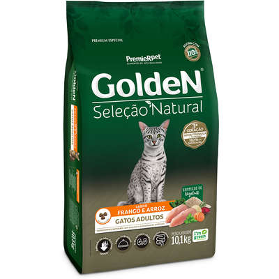 Ração Golden Seleção Natural Para Gatos Adultos Sabor Frango E Arroz 10kg