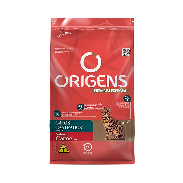 Ração Origens Gatos Castrados Carne 1kg