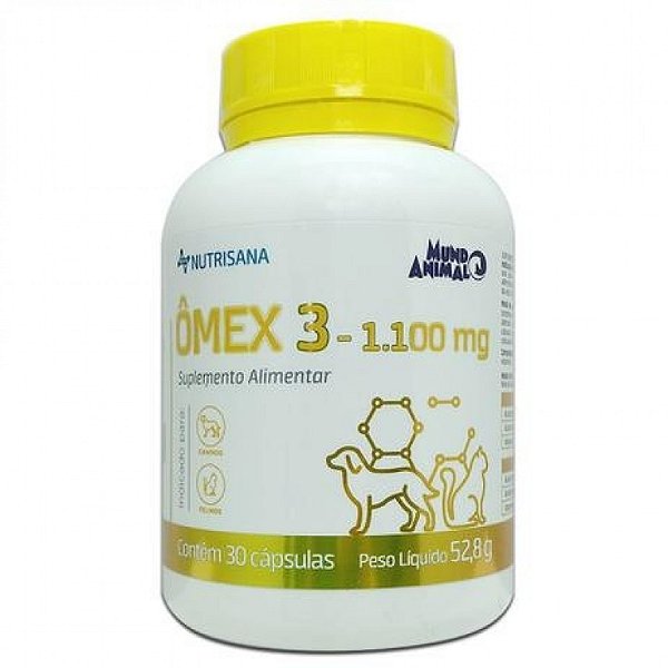 Suplemento Alimentar Nutrisana Omex-3 1100mg Para Cães E Gatos 30 Cápsulas