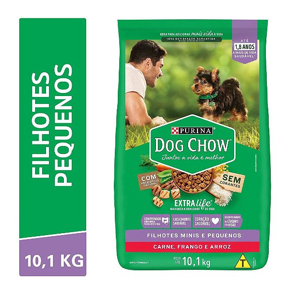 Ração Dog Chow Cães Filhotes Minis E Pequenos Carne,frango, Frutas E Leite 10kg