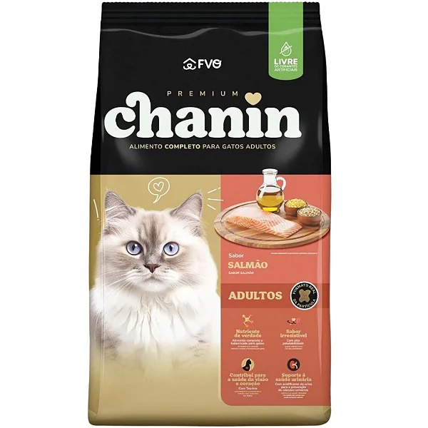 Raçao Chanin Gato Adulto Salmão 1kg