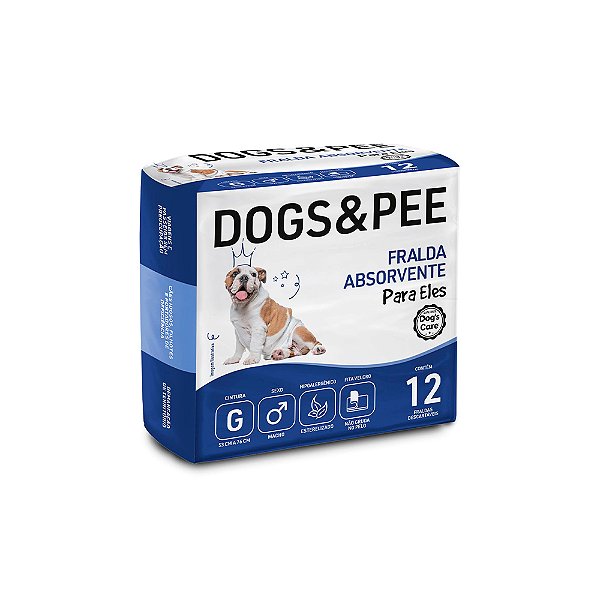 Fralda Descartável Dogs&amp;pee Cães Machos G 12unid