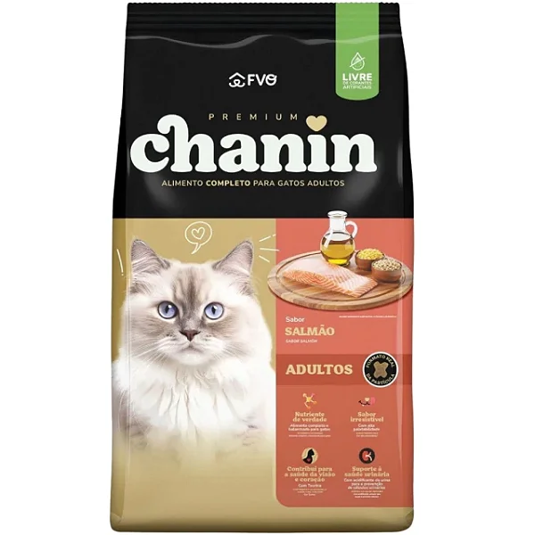 Raçao Chanin Gato Adulto Salmão 10kg