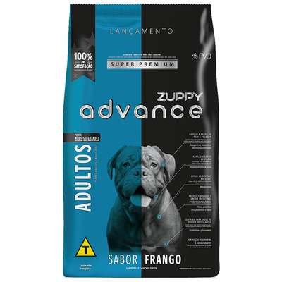 Raçao Zuppy Advance Super Premium Caes Adulto Porte Grande 15kg