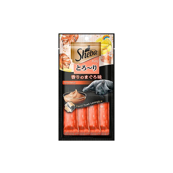 Petisco Sheba Cremoso Sabor Atum Gatos Adultos 4 Unidades