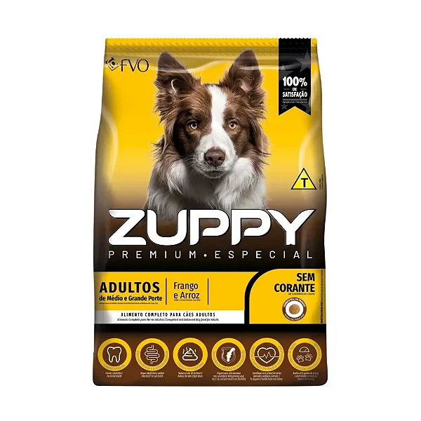 Raçao Zuppy Caes Adultos Porte Medio E Grande Frango E Arroz 15kg