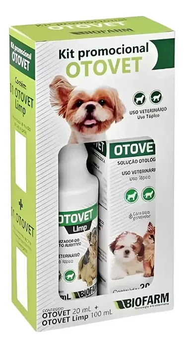 Otovet Biofarm Remédio Otológico Kit Otite Cães Gatos