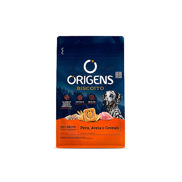 Biscoito Origens Cães Adultos Porte Médio E Grande Peru, Aveia E Cereais 400g