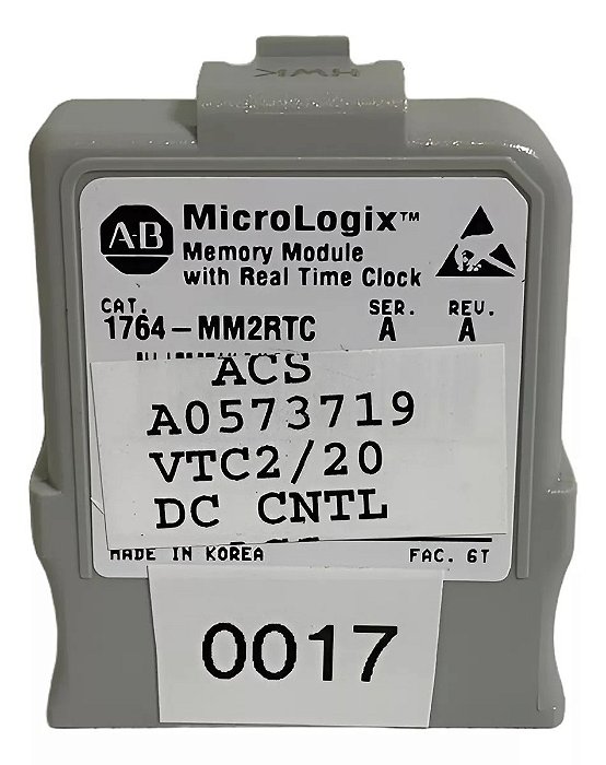 1764-mm2rtc Modulo De Memoria Clp  Allen Bradley Micrologix