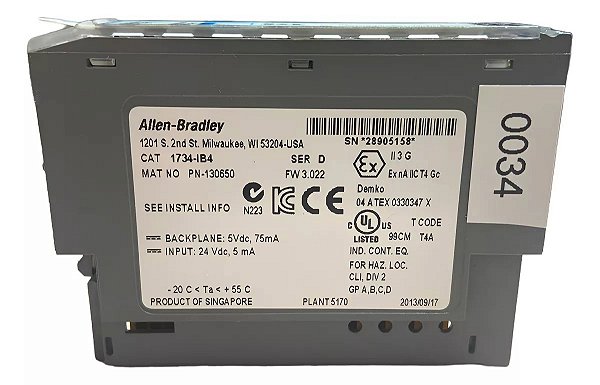 Allen Bradley 1734-ib4 Série D