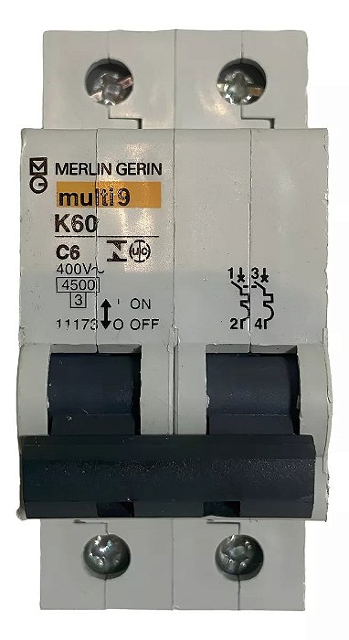 Disjuntor Merlin Gerin K60 C6 - Bipolar 400v Multi 9
